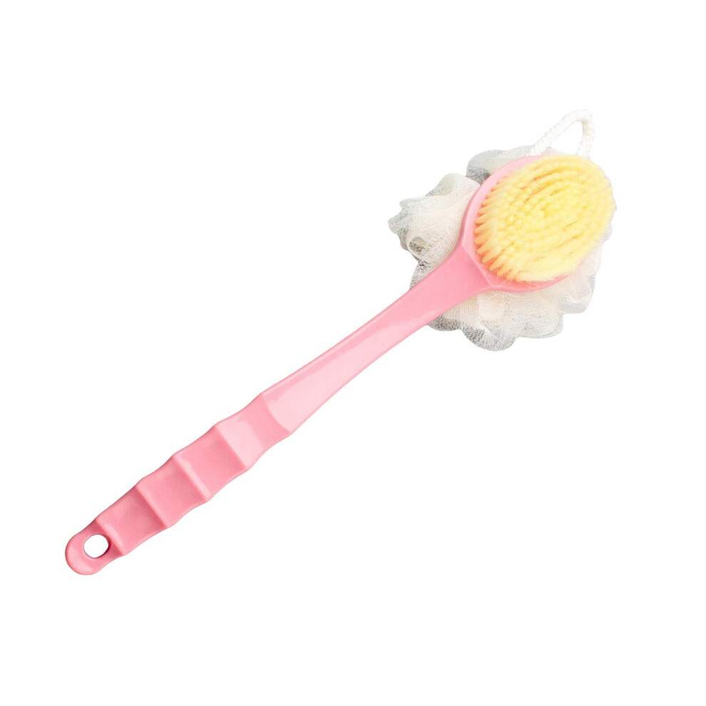 Double Side Long Handle Shower Body Brush with Hanging Hole for Elderl