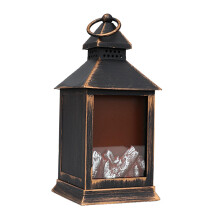 LED Fireplace Lantern Flamless Log Fire Effect Hanging Lamp 10.5x10.5x