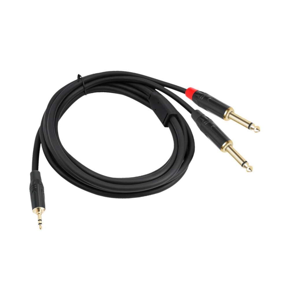 3.5Mm To Dual 6.35Mm Ts Y Splitter Cord Stereo Adapter For Cd Player S 6902696114402