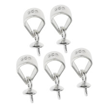 Sterling Silver Clip Pinch Bails for Pearls Pendants & Findings 0.3x0.
