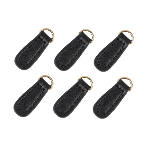 6x Zipper Pull Tab Fixer Zipper Tags Leather DIY Craft for Boot Bag Ba
