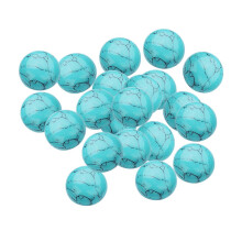 20 Pieces Blue Turquoise 8mm Gemstone Flatback Cabochons For Jewelry M
