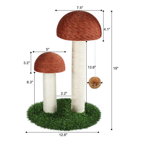 Cat Scratching Post Mushroom Scratching Post for Cat Kitten Coffee wit 1