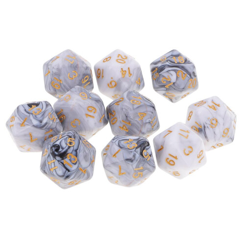10pcs 20 Sided Dice D20 Polyhedral Dice for Dungeons and Dragons Table 1