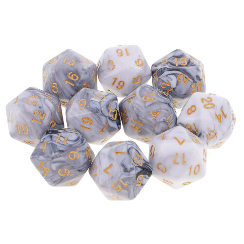 10pcs 20 Sided Dice D20 Polyhedral Dice for Dungeons and Dragons Table 2
