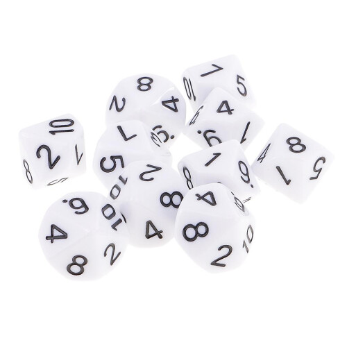 10pcs 10 Sided Dice D10 Polyhedral Dice for Dungeons and Dragons Games