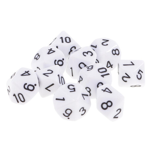 10pcs 10 Sided Dice D10 Polyhedral Dice for Dungeons and Dragons Games 2