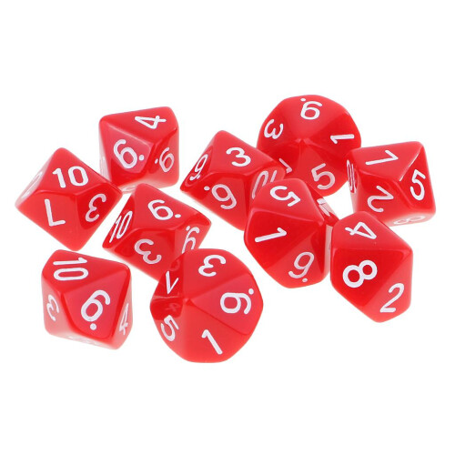 10pcs 10 Sided Dice D10 Polyhedral Dice for Dungeons and Dragons Games 2