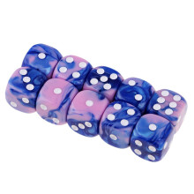 6-sided Game Dice 16mm Dice for Board Games and Teaching Math Pink+Blu