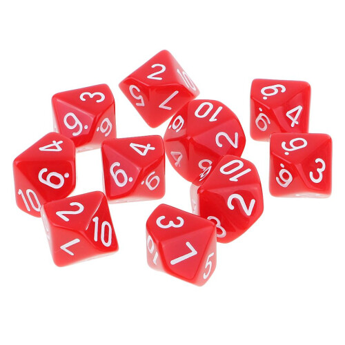 10pcs 10 Sided Dice D10 Polyhedral Dice for Dungeons and Dragons Games 1