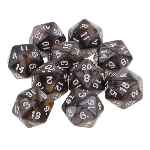 10pcs 20 Sided Dice D20 Polyhedral Dice for Dungeons and Dragons Table