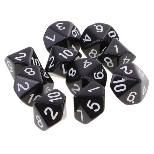10pcs 10 Sided Dice D10 Polyhedral Dice for Dungeons and Dragons Games 2