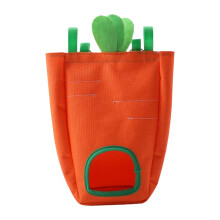 Rabbit Hay Feeder Feeding Bag Hanging Pouch Waterproof for Cage Orange