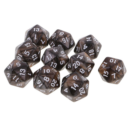 10pcs 20 Sided Dice D20 Polyhedral Dice for Dungeons and Dragons Table 1
