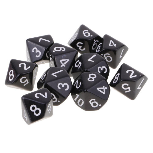 10pcs 10 Sided Dice D10 Polyhedral Dice for Dungeons and Dragons Games 1