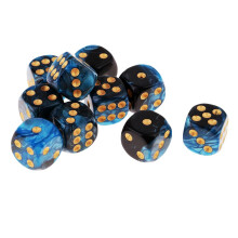 6-sided Game Dice 16mm Dice for Board Games and Teaching Math Blue+Bla