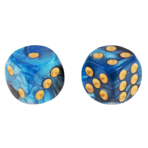 6-sided Game Dice 16mm Dice for Board Games and Teaching Math Blue+Bla 2