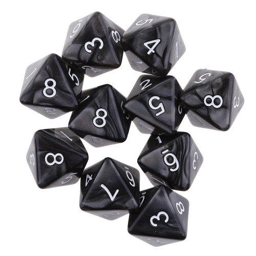 10pcs 10 Sided Dice D10 Polyhedral Dice for Party Table Game Black 1