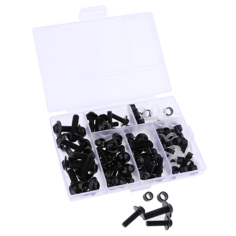 158Pcs Motorcycle Complete Fairing Bolt Kit Fastener Clips Screws Blac 6902696197962