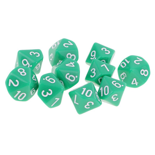 10pcs 10 Sided Dice D10 Polyhedral Dice for Dungeons and Dragons Games 2