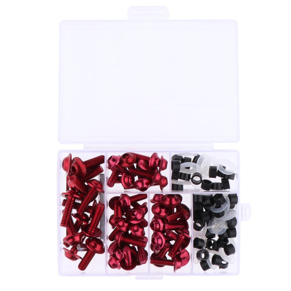 158Pcs Motorcycle Complete Fairing Bolt Kit Fastener Clips Screws Red 6902696136909