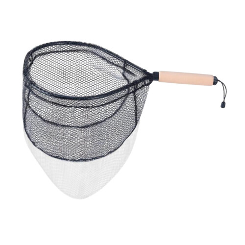 Landing Net Short Handle Portable Wood Handle Compact Freshwater Fishi