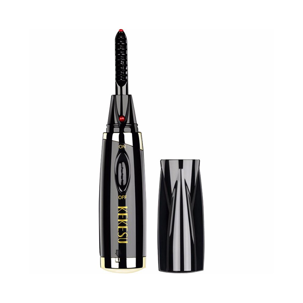 Black Electric Heated Eyelash Curler Long Lasting Curled Battery Oper