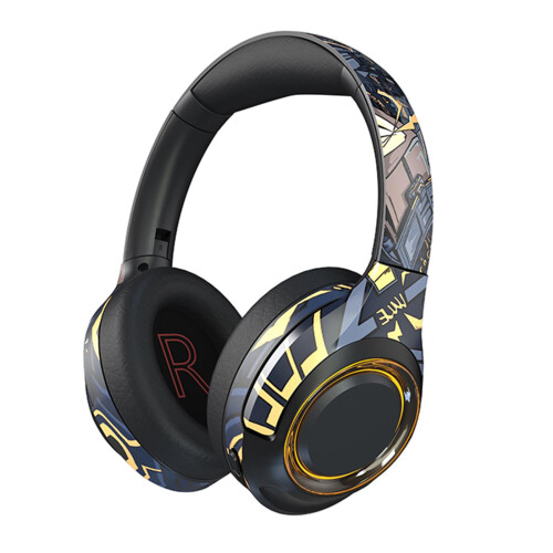 Wireless Bluetooth Headset HiFi Bass with Detachable Mic for   PC  Bla
