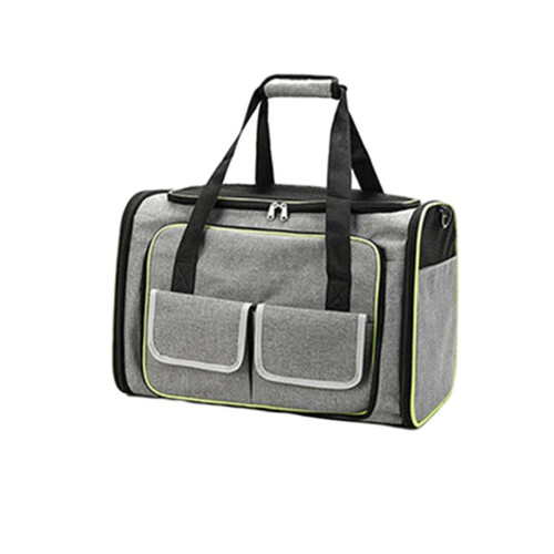 Portable Pet Carrier Handbag Purse Foldable Extensible Case Light gray 2