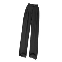 Womens Wide Leg Pants Straight Leg High Waisted Office Loose Long Pant