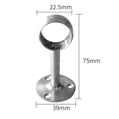 2 Pieces Stainless Steel Wardrobe Pipe Lever Rod Holder Socket Bracket 1