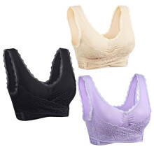 Sports Bra Gym Yoga Workout Tank Vest Seamless Lace Bra Tops Underwear