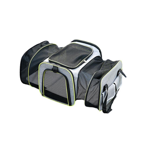 Portable Pet Carrier Handbag Purse Foldable Extensible Case Light gray