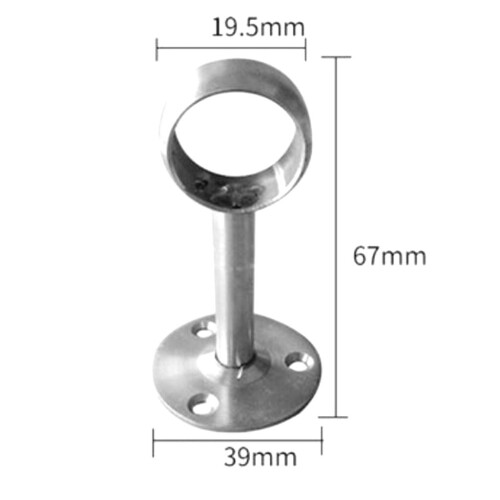 2 Pieces Stainless Steel Wardrobe Pipe Lever Rod Holder Socket Bracket 1