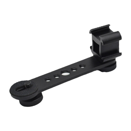 Triple Cold Shoe Mount Plate Microphone Stand Extension Bracket 120x30
