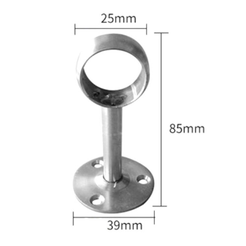 2 Pieces Stainless Steel Wardrobe Pipe Lever Rod Holder Socket Bracket 1