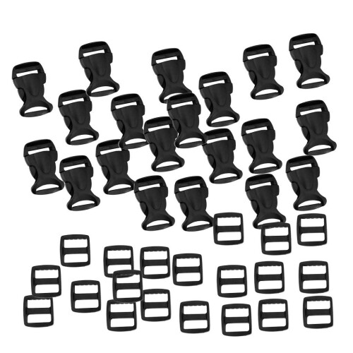 40 Pieces  Side Release Buckle + Tri-Glide Slider for Backpack Strap 2 1