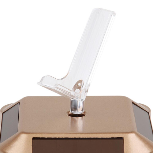 Solar Powered Rotating Display Stand Turntable Holder Tray + Rack Gold 2