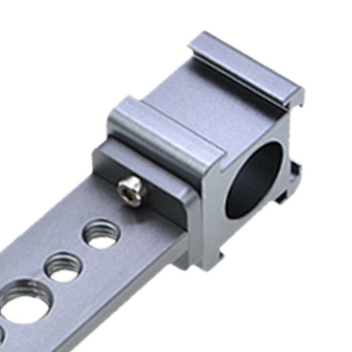 Triple Cold Shoe Mount Plate Microphone Stand Extension Bracket 120x28 2