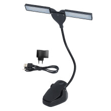 Music Stand Light Gooseneck Lamp for Piano Headboard Table USB Black