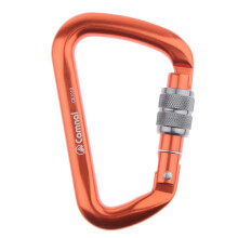 28KN Aluminum Climbing Mountaineering D Type Carabiner Orange Screw Lo