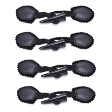 4 Pairs Leather Sew-On Toggles Resin Horn Button Closures DIY Sewing B