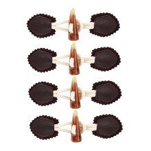 4 Pairs Leather Sew-On Toggles Resin Horn Button Closures DIY Sewing C