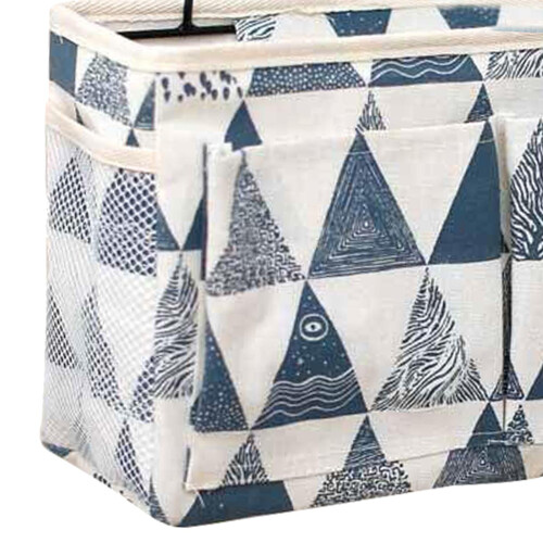 Bedside Caddy Cabinet Storage Organizer for Glasses Book Triangle Blue 2
