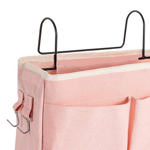 Bedside Caddy Cabinet Storage Organizer for Glasses Book Pink 2