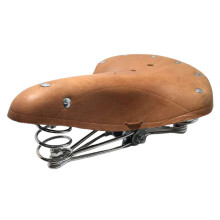 Retro Cowhide Bicycle Bike Saddle Seat Shockproof Spring Brown With Ro