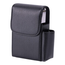 Cigarette Lighter Holder Hard Case Pouch 20 Cigarettes Texture Black