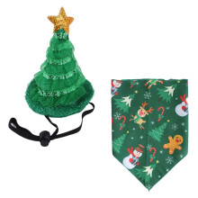 Set of Pet Dogs Bandana with Hat Christmas Bibs Pet Christmas Costumes