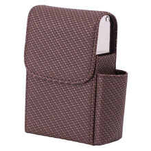 Cigarette Lighter Holder Hard Case Pouch 20 Cigarettes Braided Dark Br