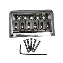 Non-Tremolo Guitar Hardtail Bridge for 6 String Electric Guitar Chrome